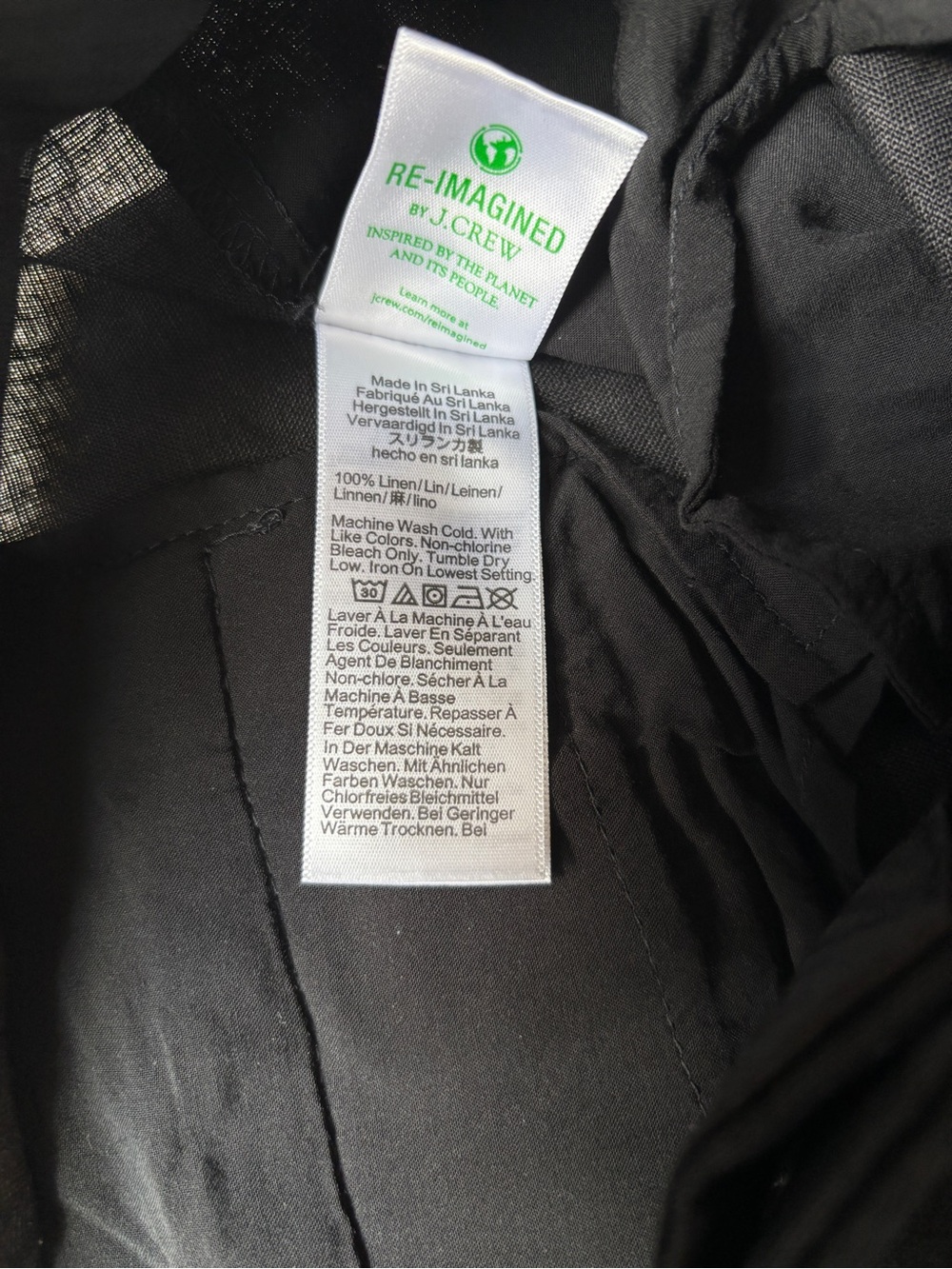J.Crew Essential Wide Leg 100% Linen Pants Black Size 12 High Rise - Picture 5 of 8